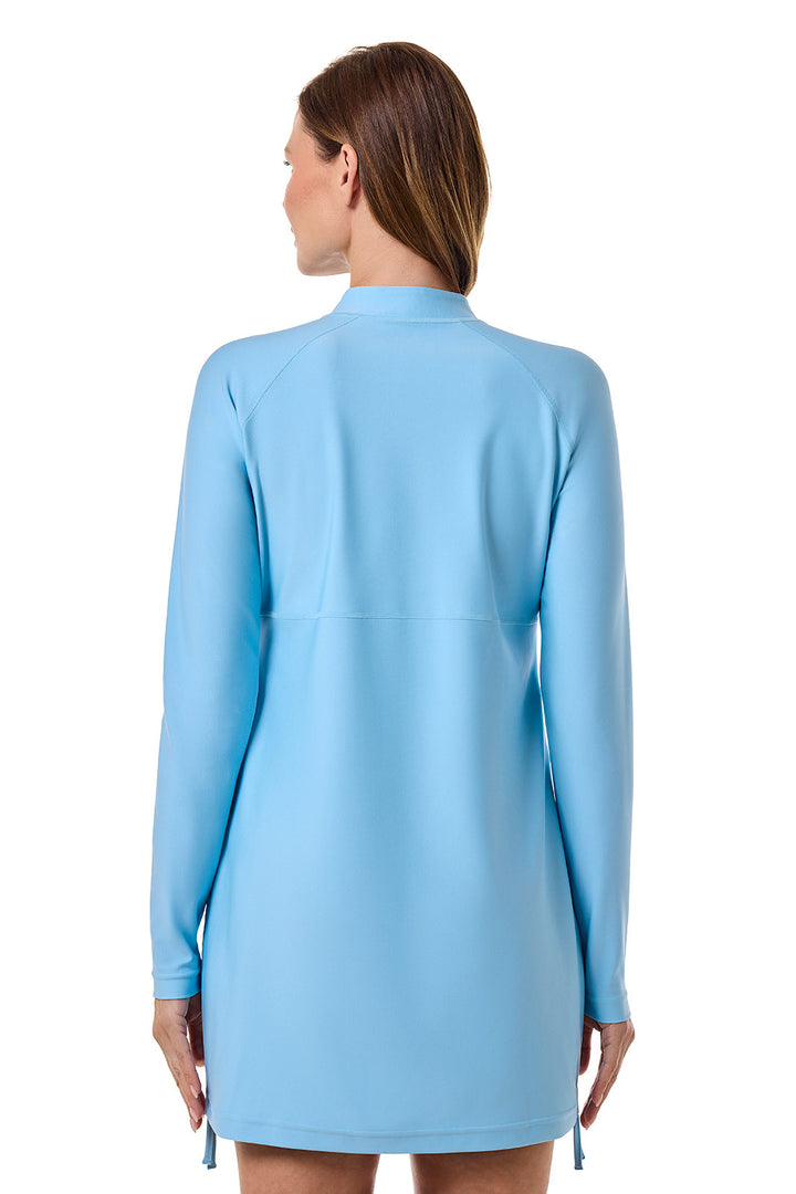 Women's Ruche Long Sleeve Swim Shirt | Arctic Blue position-4
