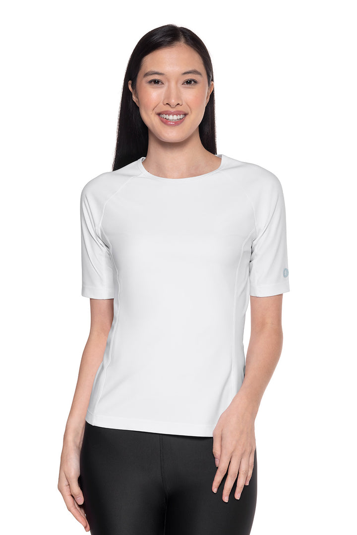 Women's Short Sleeve Swim Shirt | White position-1
