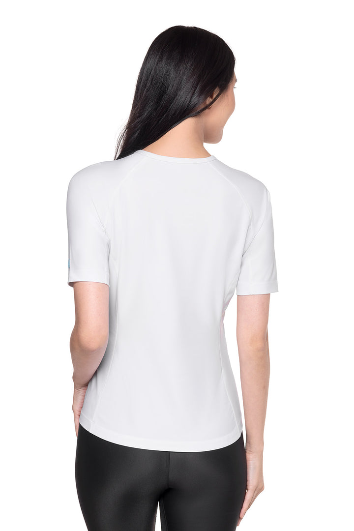 Women's Short Sleeve Swim Shirt | White position-2