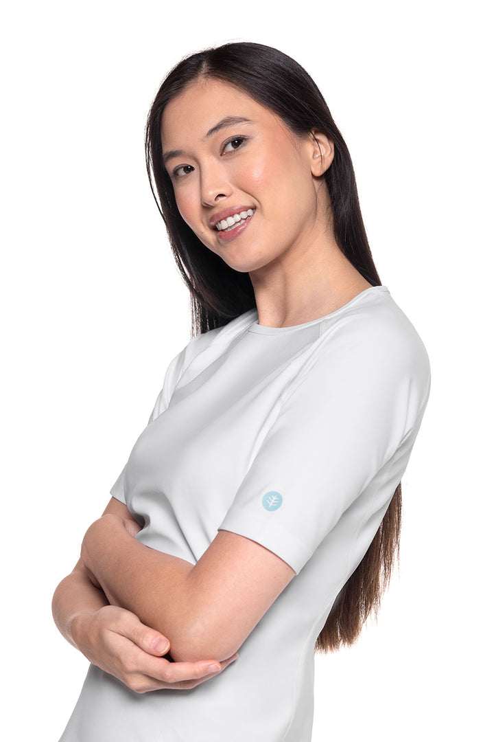 Women's Short Sleeve Swim Shirt | White position-4