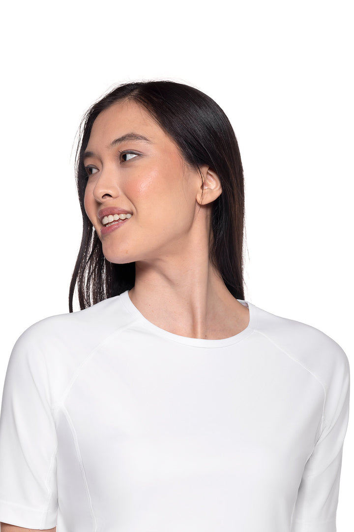 Women's Short Sleeve Swim Shirt | White position-5