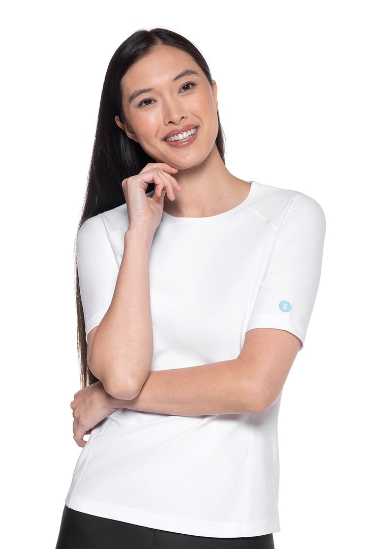 Women's Short Sleeve Swim Shirt | White position-6