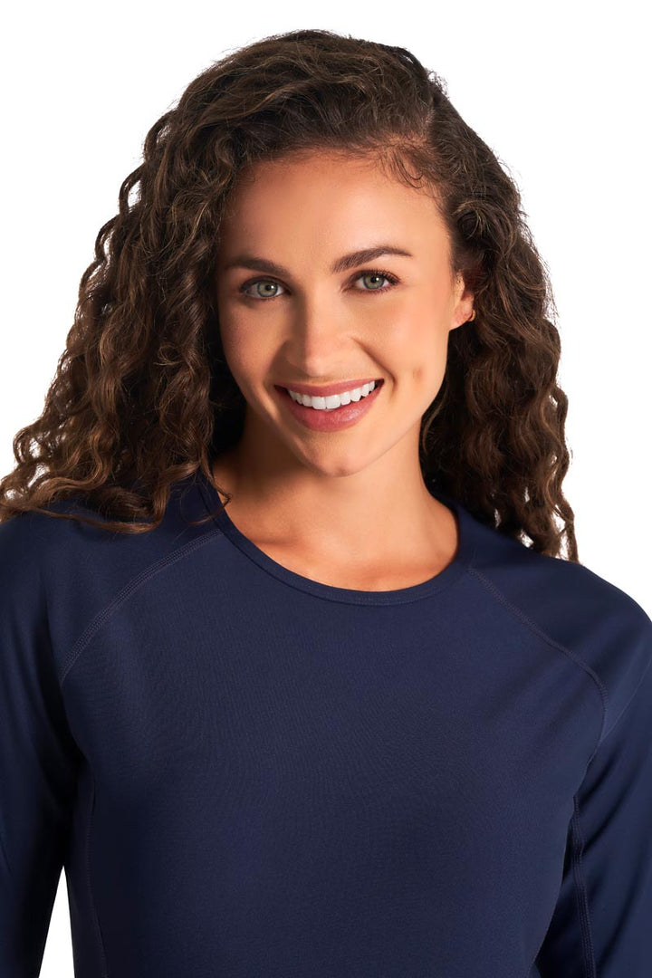 Women's Short Sleeve Swim Shirt | Navy position-6