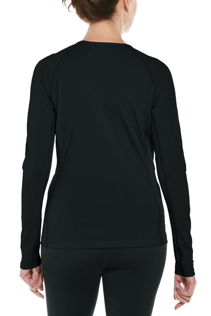 Women's Long Sleeve Swim Shirt | Black position-7
