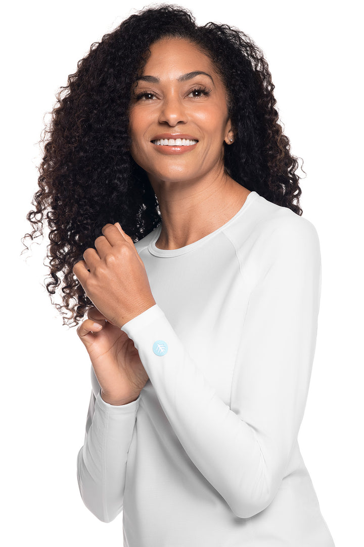 Women's Long Sleeve Swim Shirt | White position-3