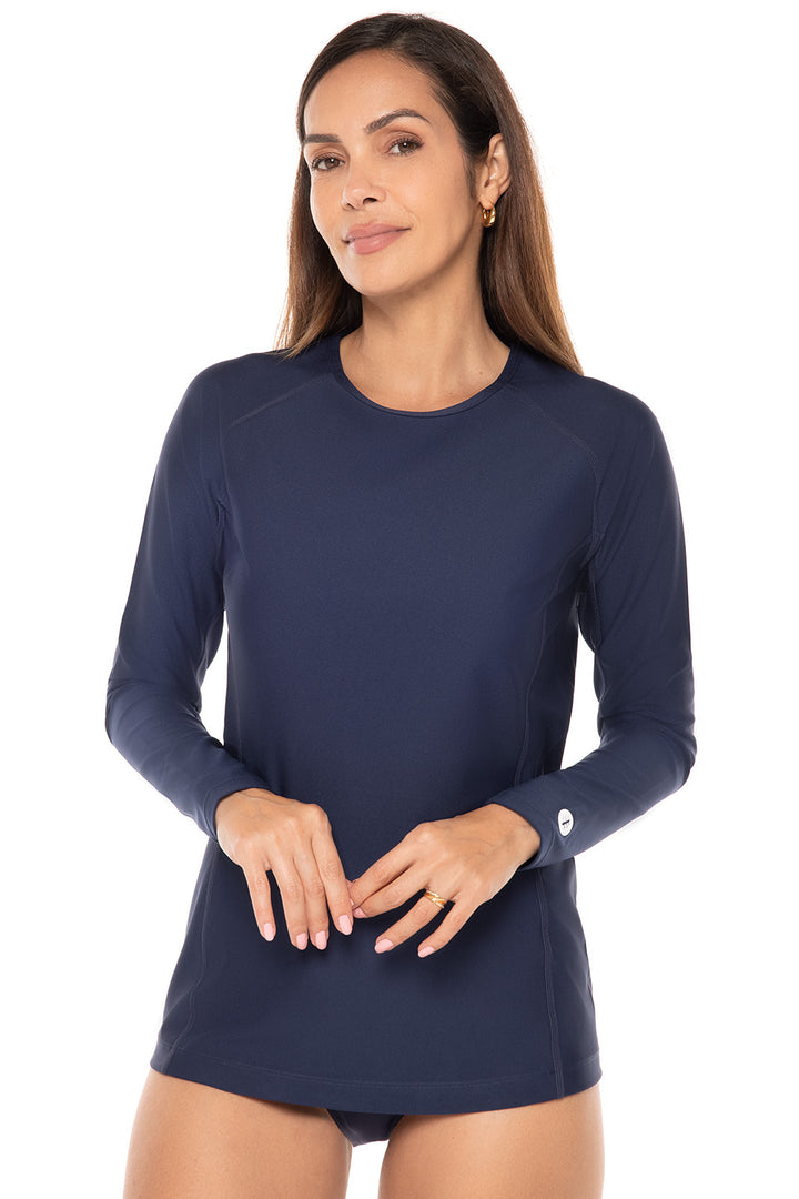 Women's Long Sleeve Swim Shirt | Navy position-1