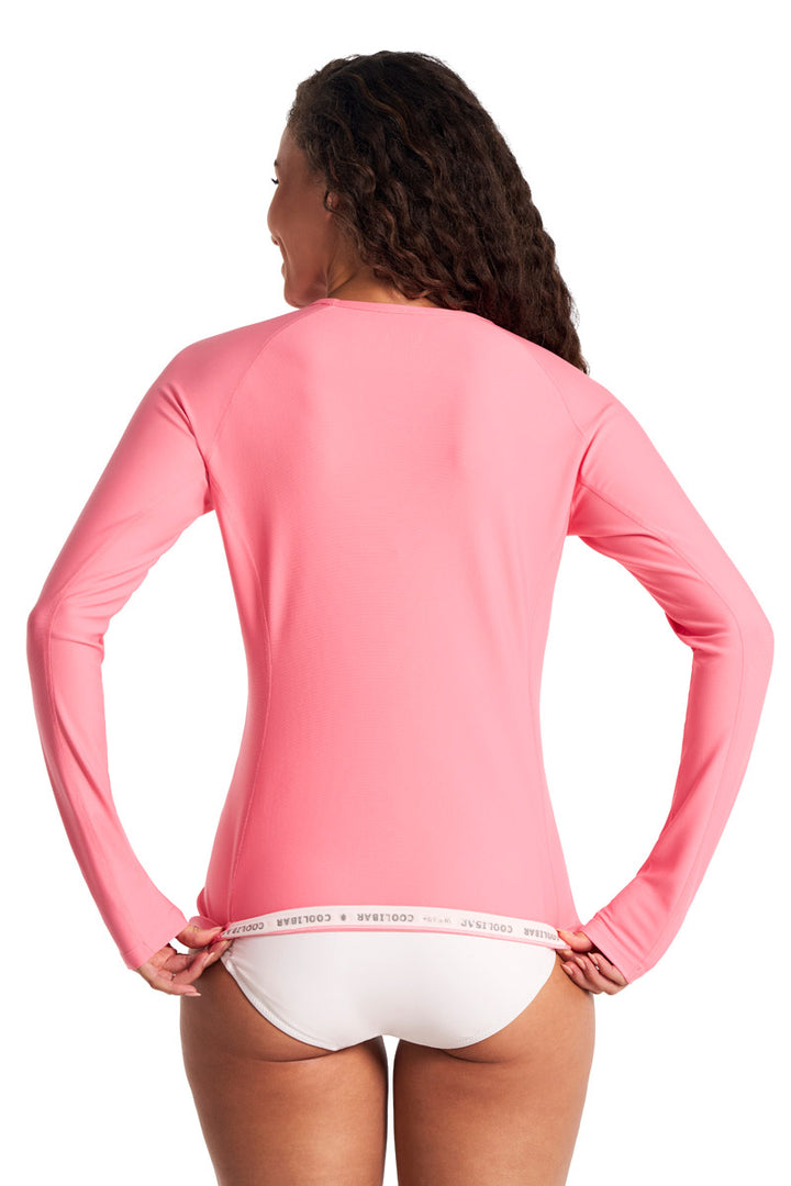 Women's Long Sleeve Swim Shirt | Flamingo Pink position-6