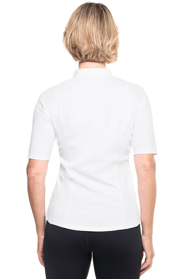 Women's Short Sleeve Rash Guard | White position-2