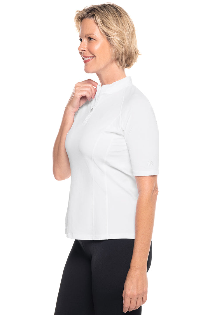 Women's Short Sleeve Rash Guard | White position-3