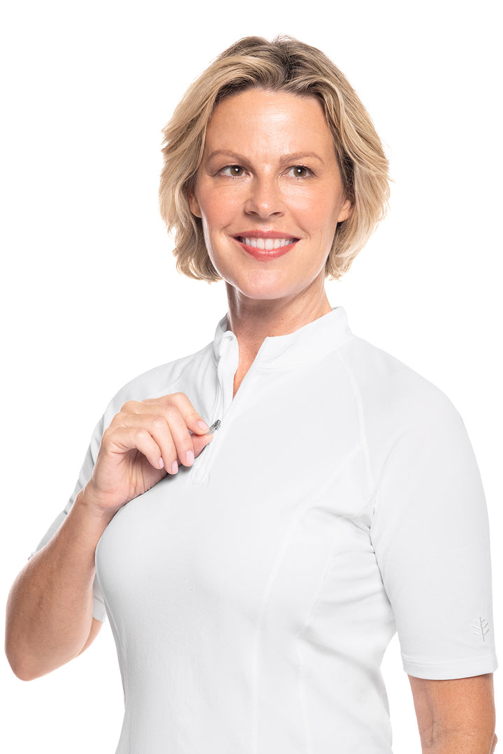 Women's Short Sleeve Rash Guard | White position-4