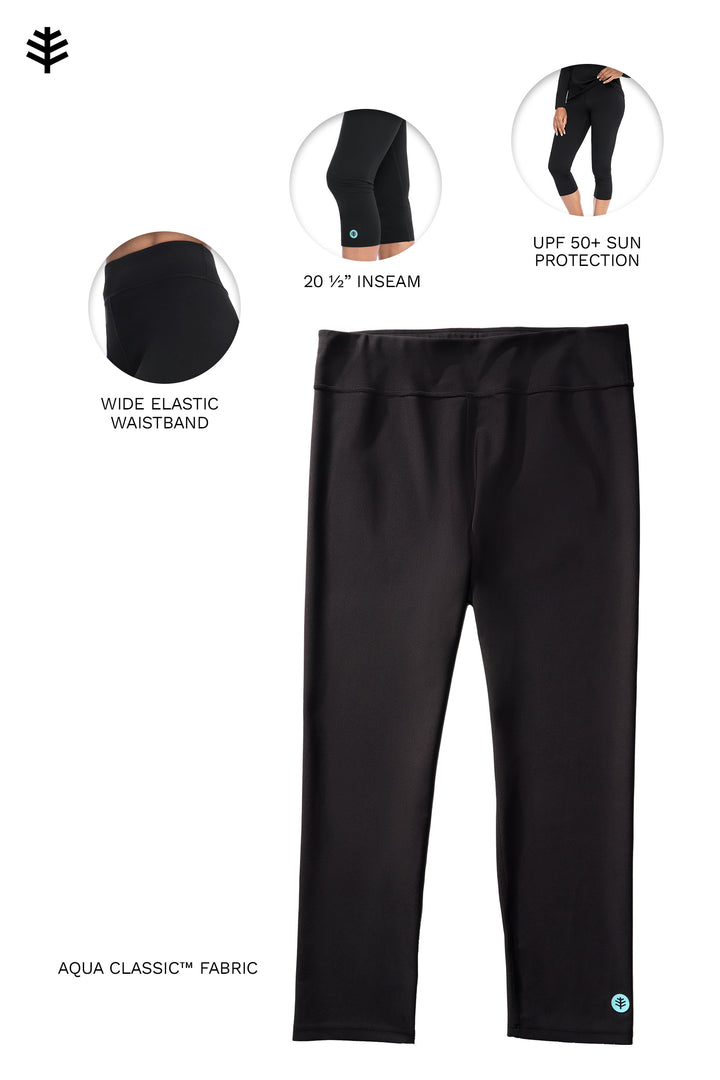 Women's Swim Capris | Black position-11