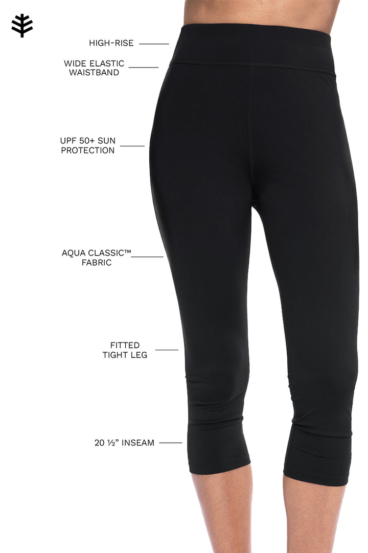 Women's Swim Capris | Black position-2