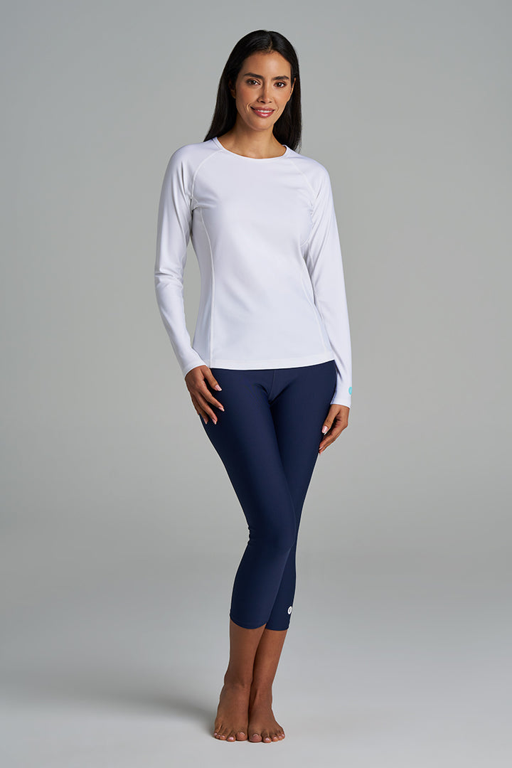 Women's Swim Capris | Navy position-2