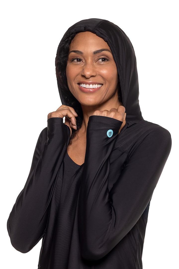 Hoodie Cover-Up Dress | Black position-4