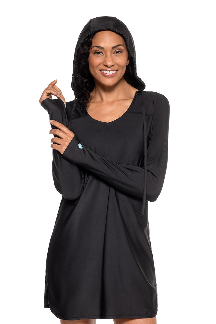 Hoodie Cover-Up Dress | Black position-5