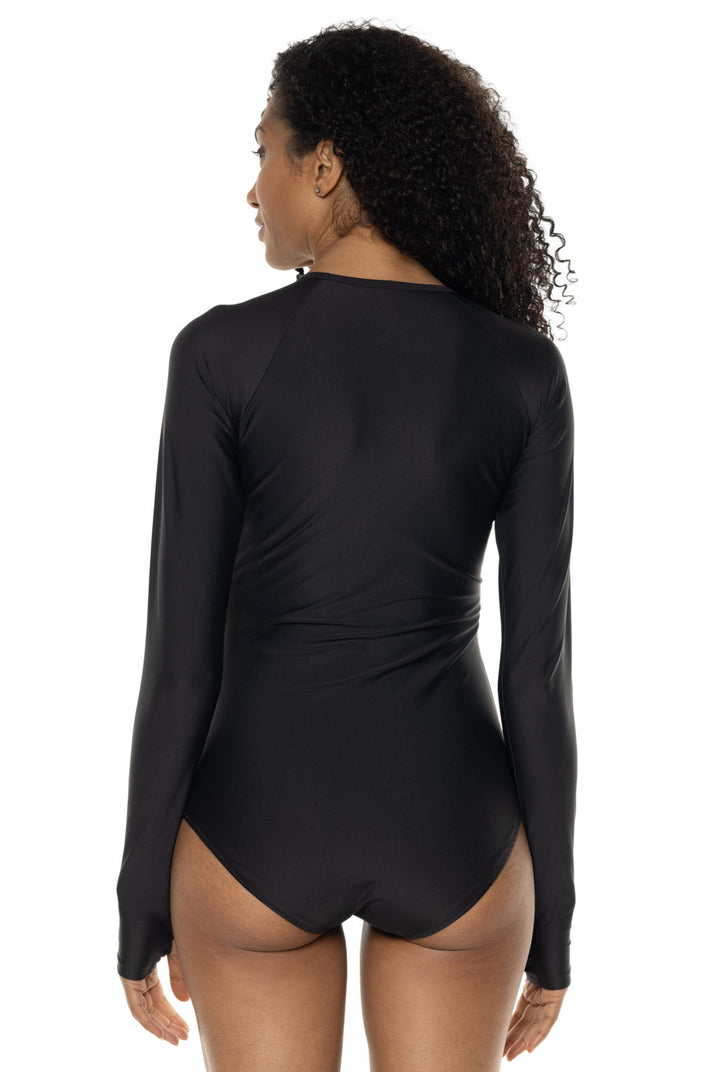 Long Sleeve Swimsuit | Black position-2