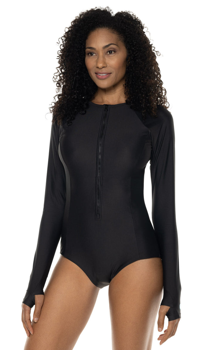 Long Sleeve Swimsuit | Black position-4