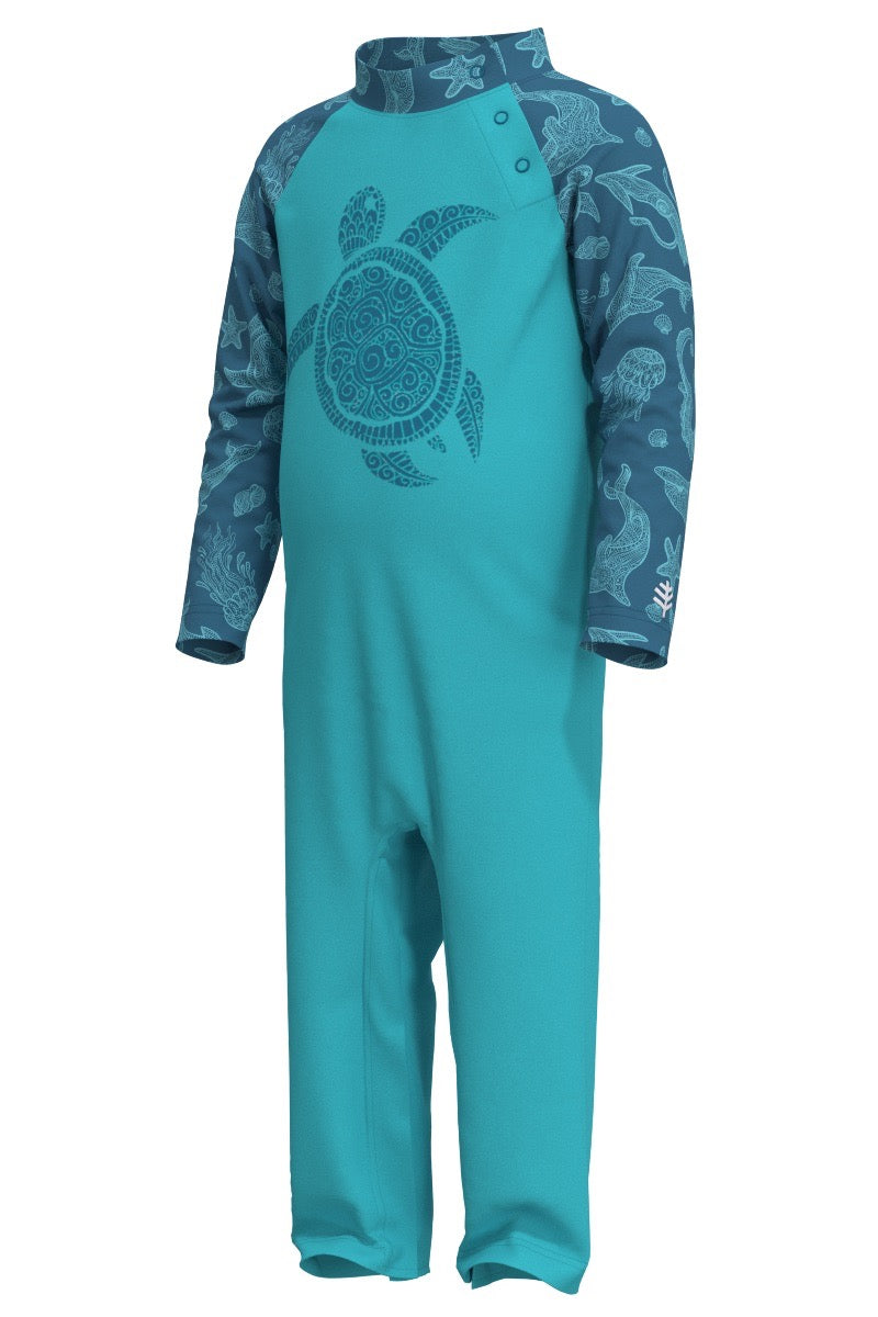 Color_Blue Curacao Swimming Turtle