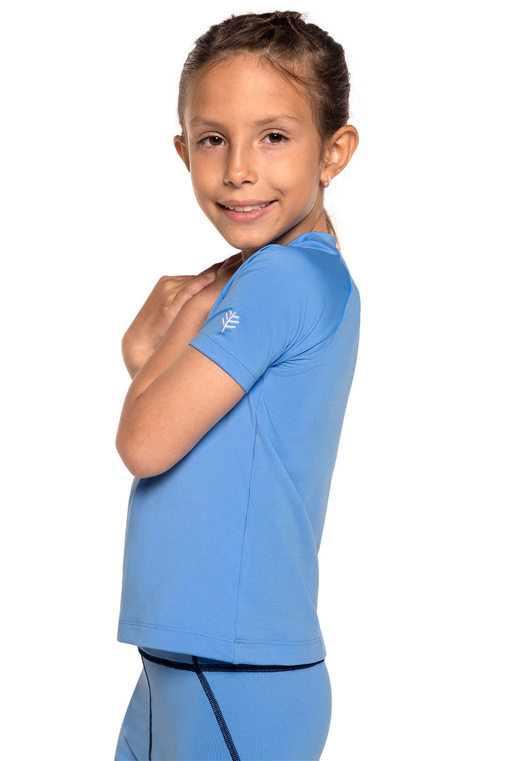 Kid's Surf Short Sleeve Swim Shirt | Clear Sky Blue position-3