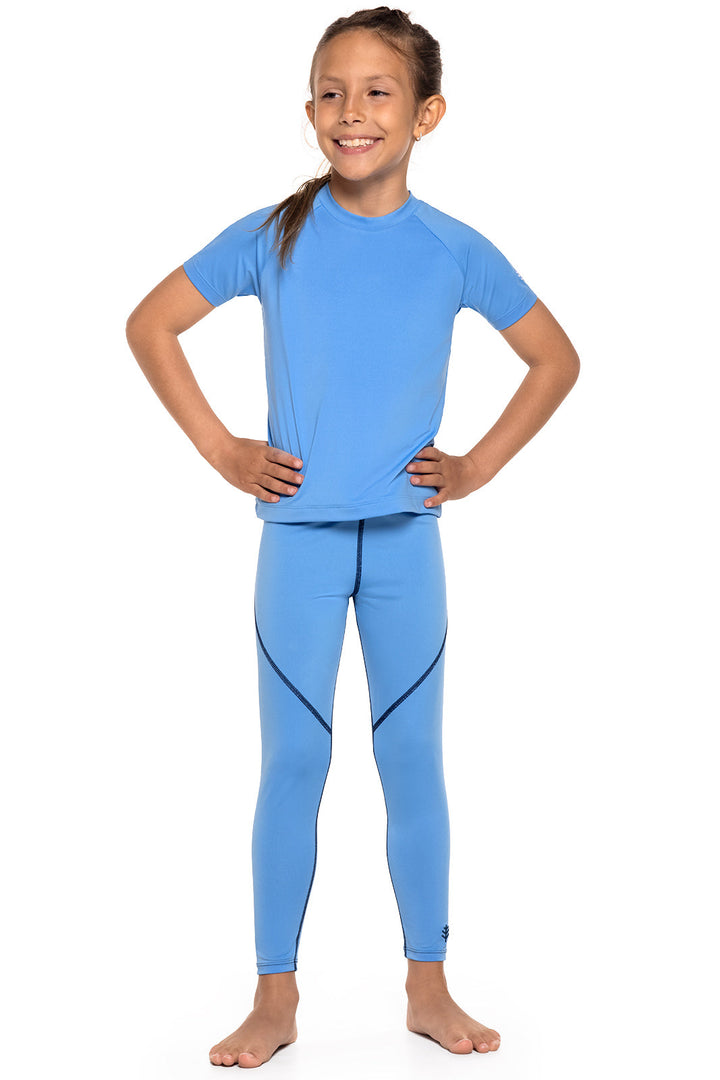 Kid's Surf Short Sleeve Swim Shirt | Clear Sky Blue position-4