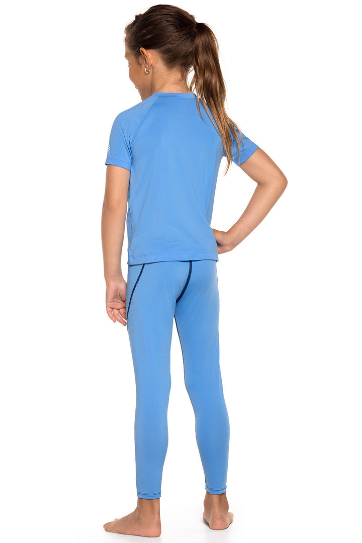 Kid's Surf Short Sleeve Swim Shirt | Clear Sky Blue position-2