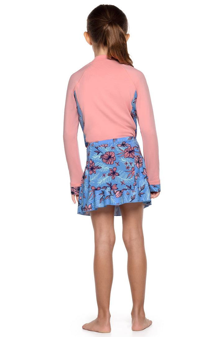 Girls' Swim Skirt | Clear Sky Blue TROPICAL DAZE position-3