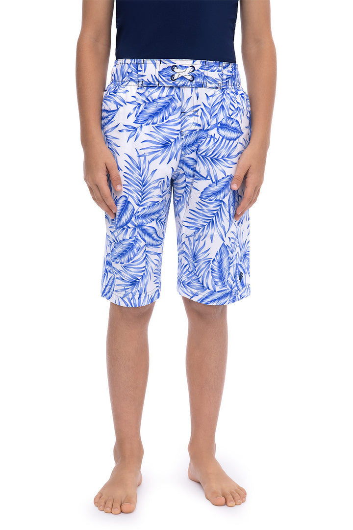 Boys' Swim Trunks | White Ohana Palm position-1