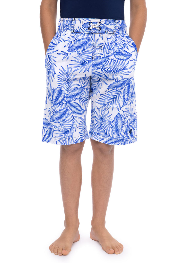 Boys' Swim Trunks | White Ohana Palm position-2