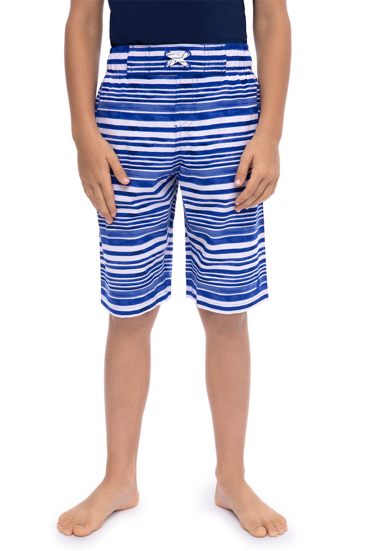 Boys' Swim Trunks | Sailor Watercolor Stripe position-1