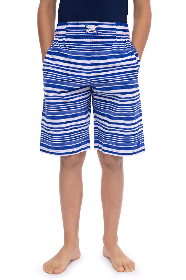 Boys' Swim Trunks | Sailor Watercolor Stripe position-2