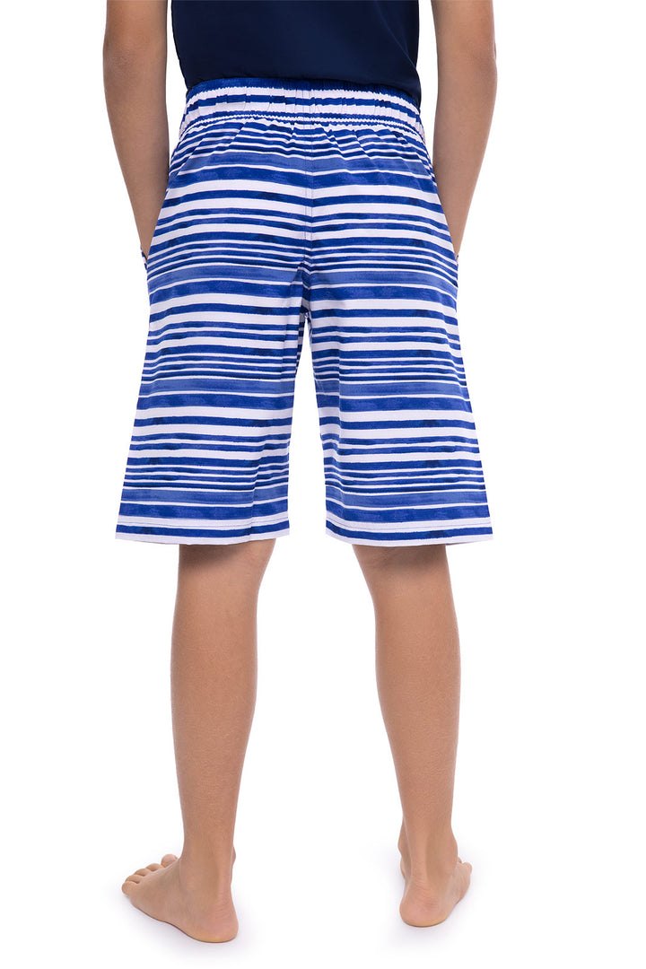 Boys' Swim Trunks | Sailor Watercolor Stripe position-4