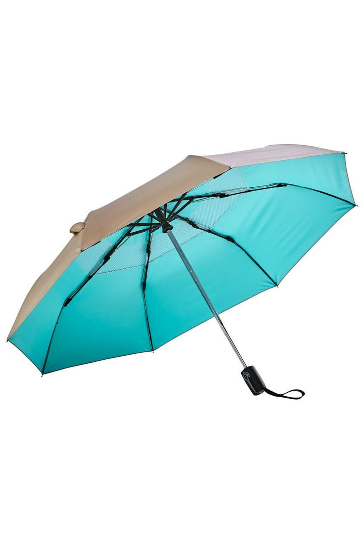 Travel Umbrella | Gold/Aqua Metallic position-2