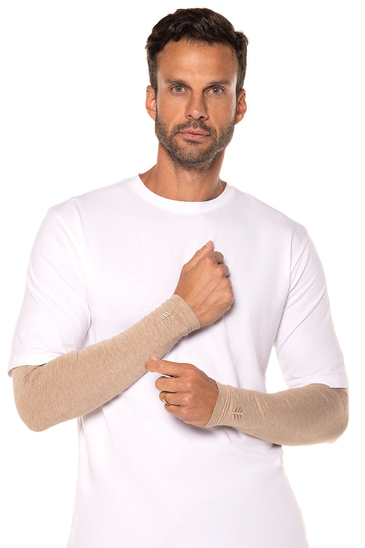 Men's Sun Arm Sleeves | Dark Taupe Heather position-1