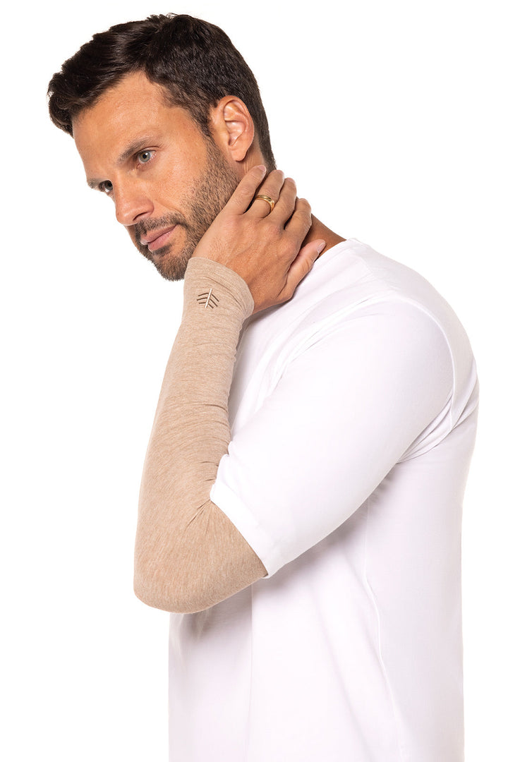 Men's Sun Arm Sleeves | Dark Taupe Heather position-4