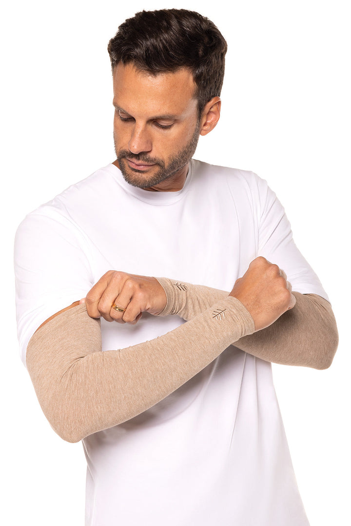 Men's Sun Arm Sleeves | Dark Taupe Heather position-2