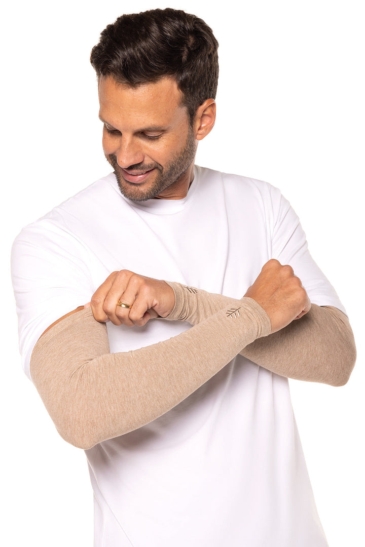 Men's Sun Arm Sleeves | Dark Taupe Heather position-5