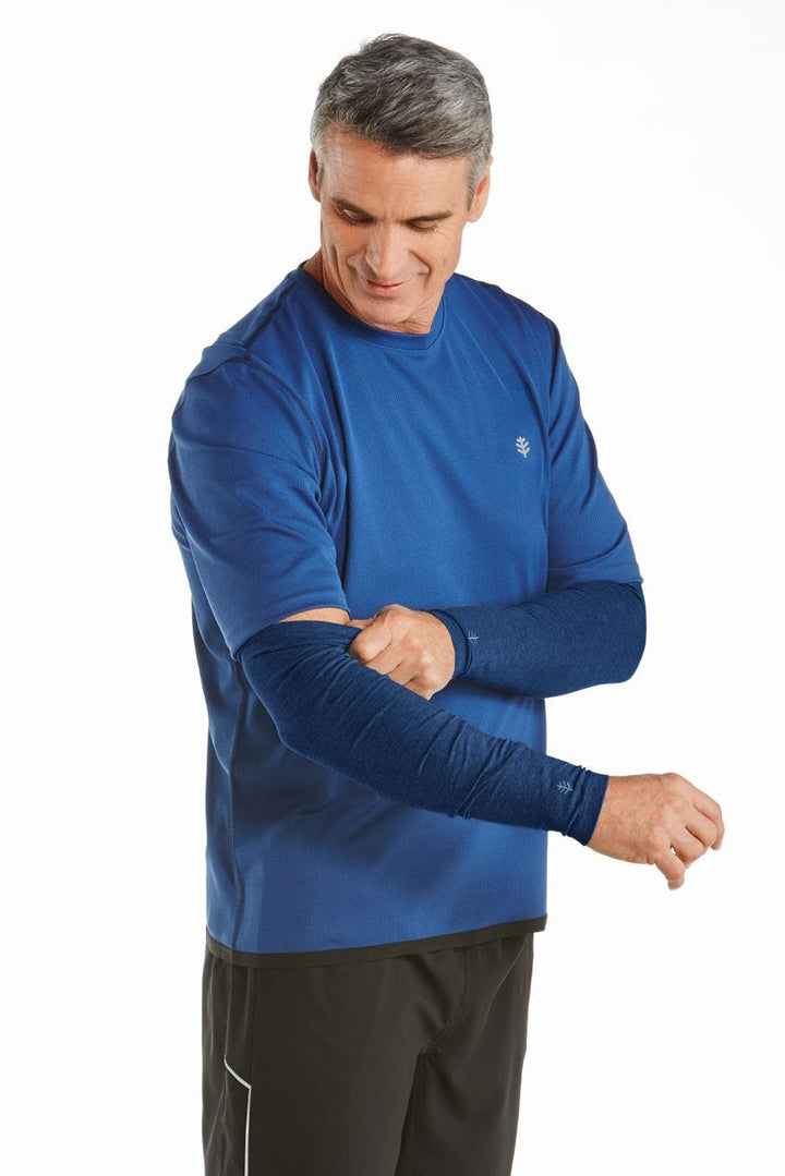 Men's Sun Arm Sleeves | Navy position-1