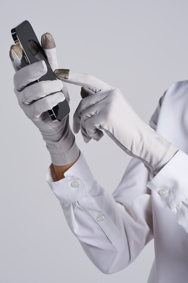 Full Finger UV Sun Gloves | Sleek Grey position-3