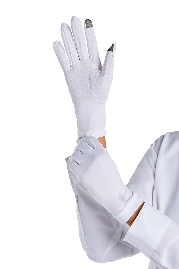 Full Finger UV Sun Gloves | White position-3