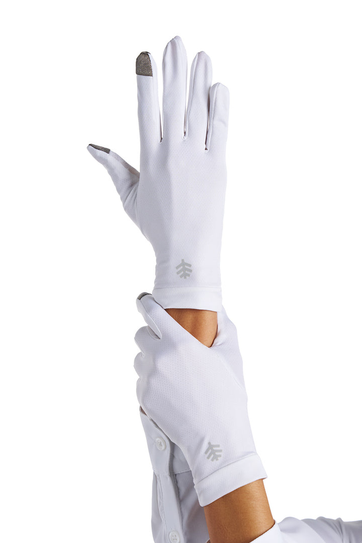 Full Finger UV Sun Gloves | White position-4
