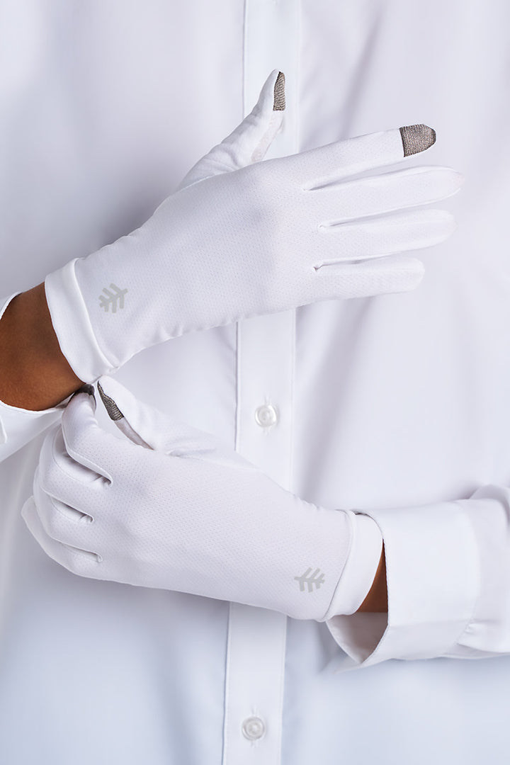 Full Finger UV Sun Gloves | White position-5