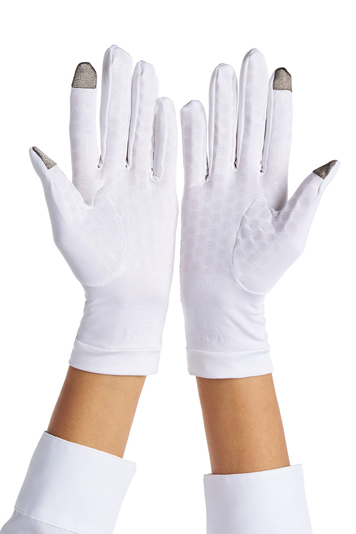 Full Finger UV Sun Gloves | White position-6