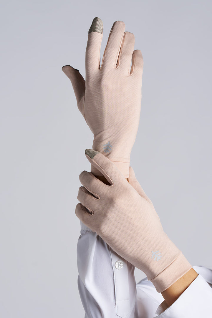 Full Finger UV Sun Gloves  | Beige position-1