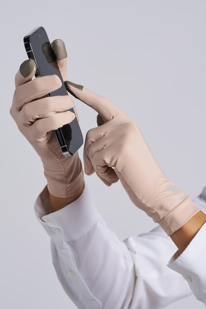 Full Finger UV Sun Gloves  | Beige position-3