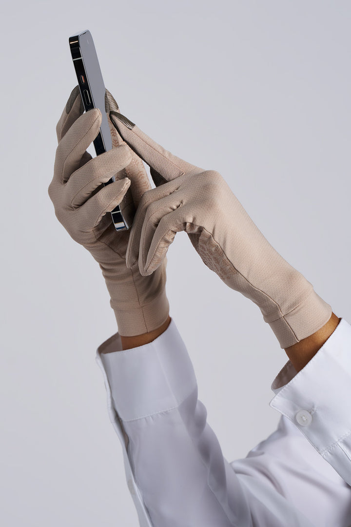 Full Finger UV Sun Gloves | Pale Khaki position-3