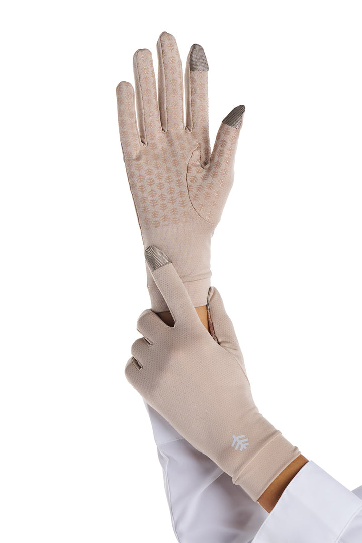 Full Finger UV Sun Gloves | Pale Khaki position-4