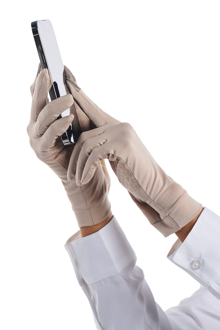 Full Finger UV Sun Gloves | Pale Khaki position-6
