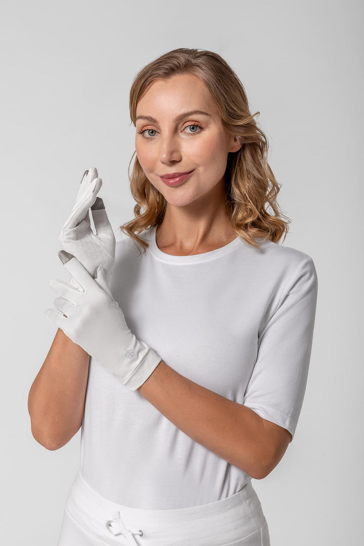 Full Finger UV Sun Gloves | Pearl position-2