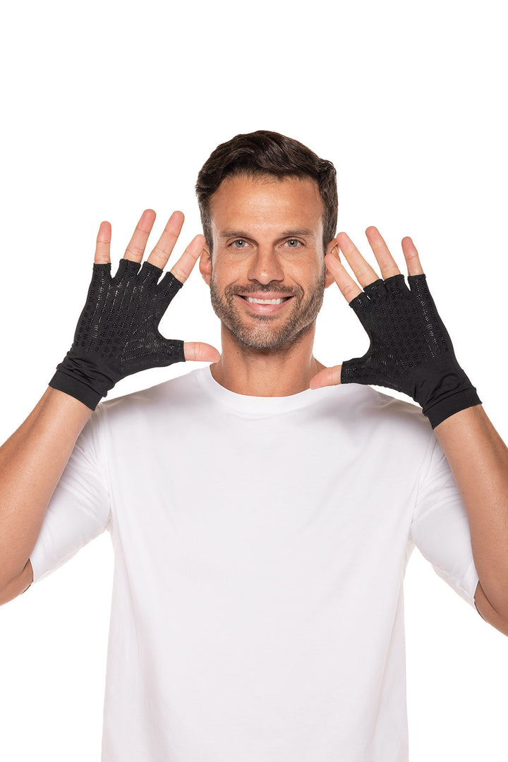 Fingerless UV Sun Gloves | Black position-3