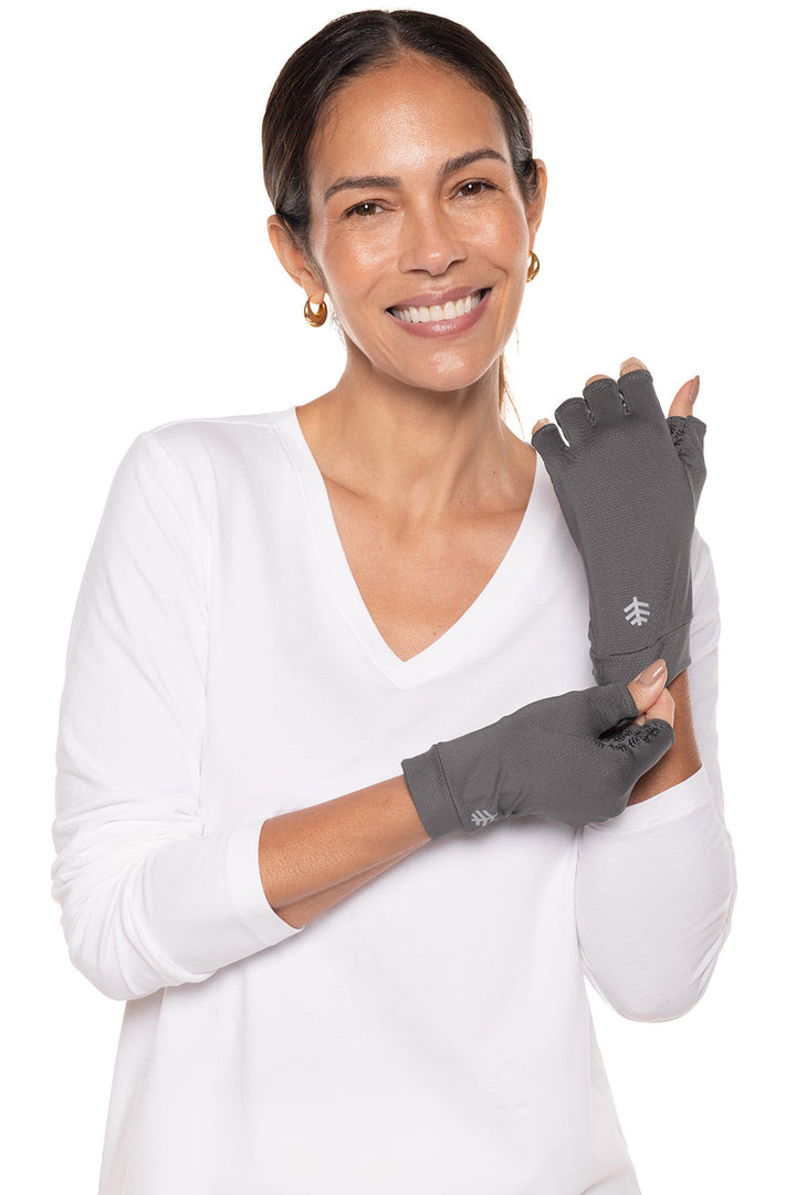 Fingerless UV Sun Gloves | Charcoal position-2